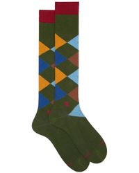 Gallo - Argyle-Pattern Socks - Lyst