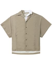 Kolor - Contrast-collar Layered Shirt - Lyst