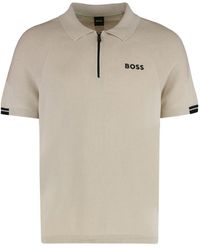 BOSS - Zip-Fastening Polo Shirt - Lyst