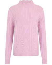 Malo - Pullover Mit Zopfmuster - Lyst