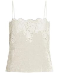 Alberta Ferretti - Lace-Trim Velvet Top - Lyst