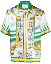 CASABLANCA - Graphic-Print Silk Shirt - Lyst