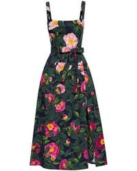 Oscar de la Renta - Camellia Cotton Poplin Tank Dress - Lyst
