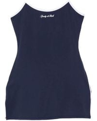 Sporty & Rich - Logo-Embroidered Contrast-Trim Mini Dress - Lyst