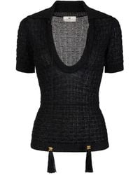 Elisabetta Franchi - Knit Top With Tassels - Lyst