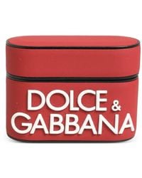 Dolce & Gabbana - Étui Pour Airpods À Logo Embossé - Lyst