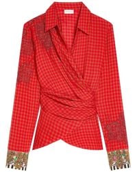 Dries Van Noten - Embroidered Wrap Shirt - Lyst