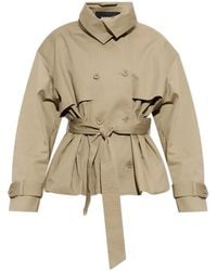 ROTATE BIRGER CHRISTENSEN - Double-Breasted Belted Short Trench Coat - Lyst