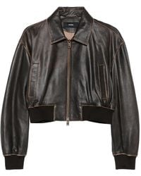 Arma - Desy Cropped Zip-Front Leather Jacket - Lyst