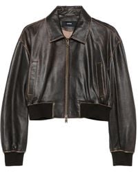 Arma - Cropped Zip-Front Leather Jacket - Lyst