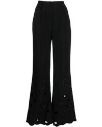 Elie Saab - Embroidered Cut-out Flared Trousers - Lyst