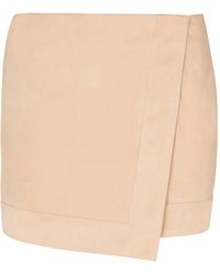 Balmain - Suede Wrap Skirt - Lyst