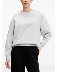 Guess - Logo-Embroidered Dropped-Shoulder Sweatshirt - Lyst