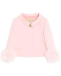 Valentino Garavani - Crepe Couture Jacket With Feathers - Lyst