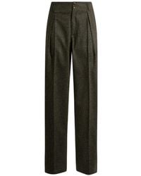 Etro - Wool-Blend Jacquard Trousers With Pegaso Buttons - Lyst
