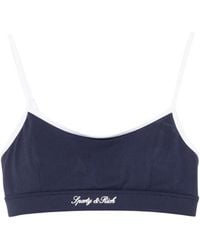 Sporty & Rich - Signature Logo Contrast-Trim Sports Bra - Lyst