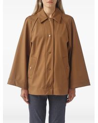 Max Mara - Pepli Wide-Sleeve Press-Stud Coat - Lyst