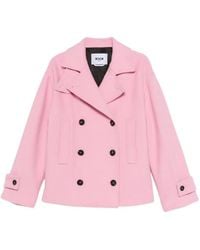 MSGM - Notch-Lapel Double-Breasted Coat - Lyst