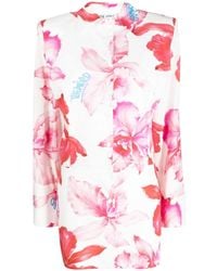 The Attico - Mini-Jurk Met Bloemenprint - Lyst