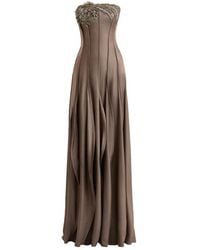 Gemy Maalouf - Bead-Embellished Strapless Maxi Dress - Lyst