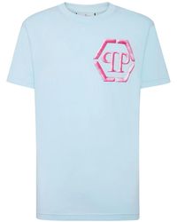 Philipp Plein - Hexagon Logo-Print Cotton T-Shirt - Lyst