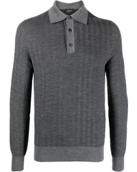Brioni - Long-sleeve Wool Polo Shirt - Lyst
