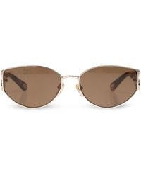 Chloé - Logo-Engraved Oval-Lens Sunglasses - Lyst