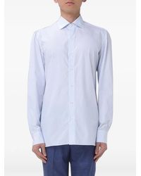 Luigi Borrelli Napoli - Vertical-Stripe Cotton Shirt - Lyst