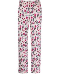 Barrie - Floral-jacquard Straight-leg Trousers - Lyst