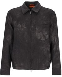 Barena - Chaqueta Bómber De Lana Con Motivo Pied De Poule - Lyst
