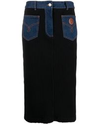 Moschino Jeans - High-waist Ribbed Pencil Skirt - Lyst