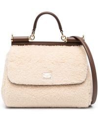 Dolce & Gabbana - Sicily Shearling Large Tote Bag - Lyst