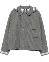 Thom Browne - Pinstripe-Pattern Hooded Jacket - Lyst