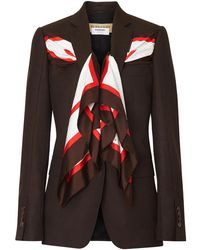 Burberry - Silk Scarf Detail Wool Tailored Jacket - Lyst