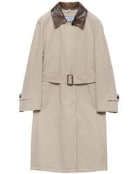 Prada - Single-Breasted Old Poplin Coat - Lyst