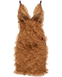 DSquared² - Draped Ruffled Mini Dress - Lyst