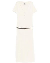 Semicouture - Robe Longue Boutonnée À Ceinture - Lyst