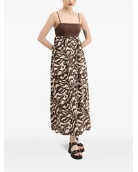Abercrombie & Fitch - Floral-Pattern Sleeveless Midi Dress - Lyst