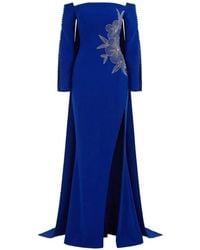 Gatti Nolli by Marwan - Floral-Embroidered Gown Dress - Lyst