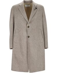 Lardini - Cappotto Con Motivo A Spina Di Pesce - Lyst