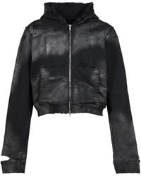 FILTH - Waxed Distressed-Effect Zip-Up Hoodie - Lyst