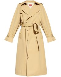 KENZO - Cut-Out Double-Breasted Trench Coat - Lyst