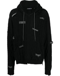 Mostly Heard Rarely Seen - Logo-Patches Knitted Hoodie - Lyst