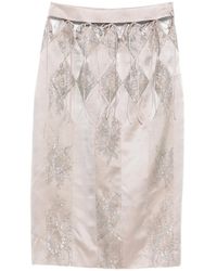 Botsi - Lumiere Diamond-Lace Midi Skirt - Lyst