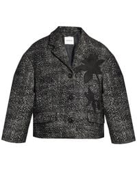 Erdem - Floral-Embroidered Cropped Jacket - Lyst