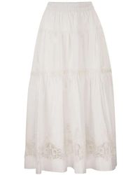 Maurizio Mykonos - Tiered Embroidered Skirt - Lyst