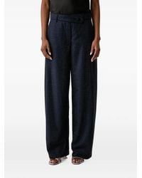 Pinko - Rhinestone-Embellished Wide-Leg Trousers - Lyst