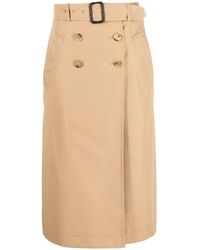 Moschino - High-Waisted Belted Midi Skirt - Lyst