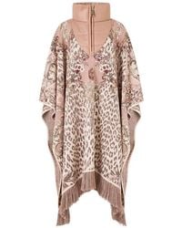 CAMILLA - Aranjuez Animalia Quilted Collar Fringed Poncho - Lyst