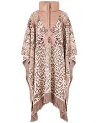 CAMILLA - Aranjuez Animalia Quilted Collar Fringed Poncho - Lyst